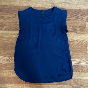 J Crew navy silk blouse